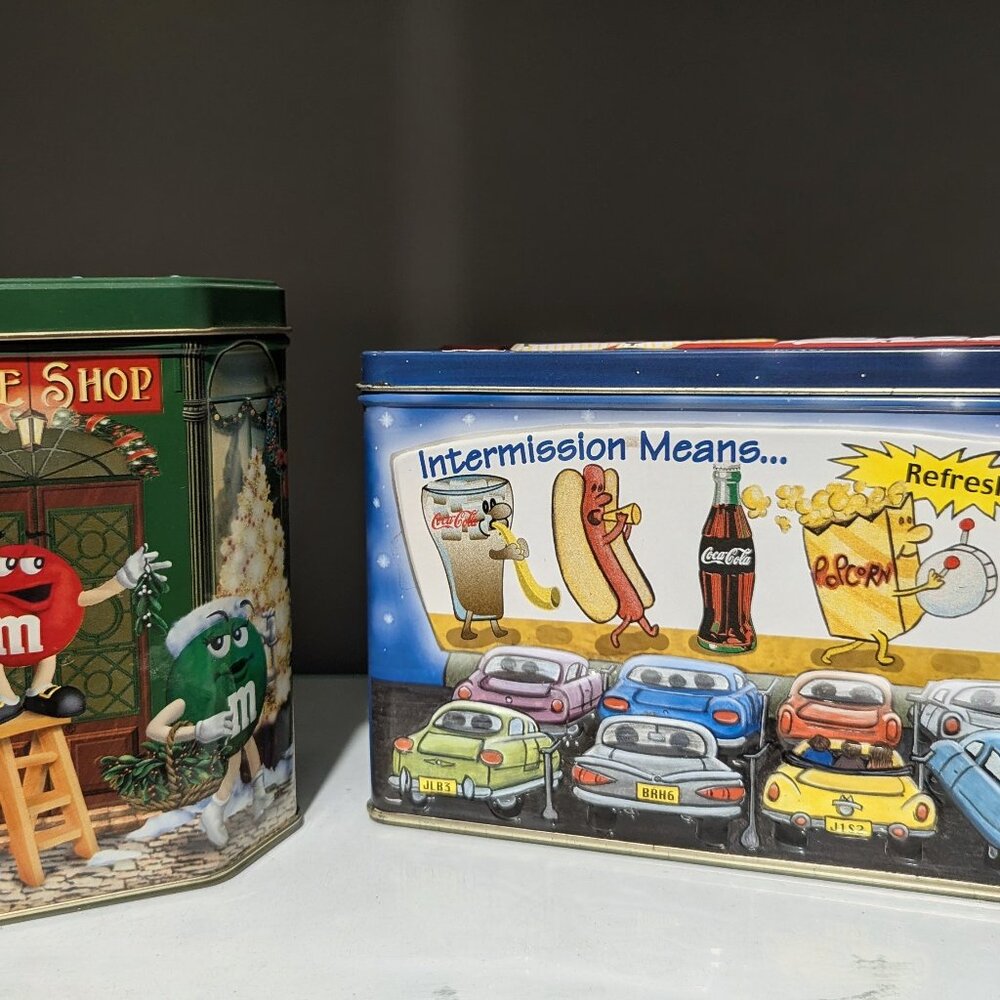 Bundle: M&M’s Christmas Tin + Coca-Cola Drive-In Tin
